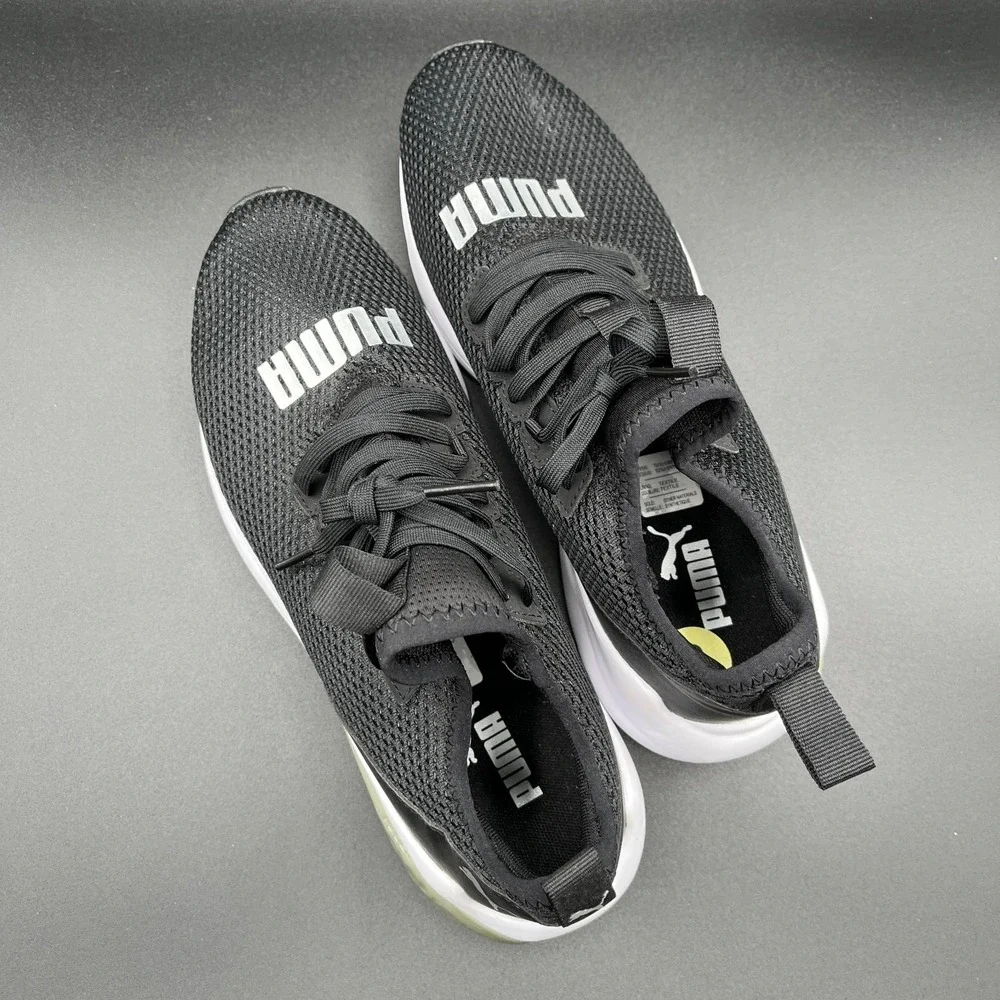 Puma Locell 195425-01 Sneakers Women 9 Black Mesh Lace Up Athletic Running Shoes